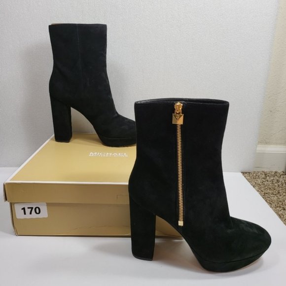 Michael Kors Frenchie Suede Platform Booties SIZE-10-M COD/170 - Picture 7 of 8